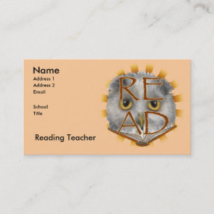 Owl Reads Reading Teacher Business Card