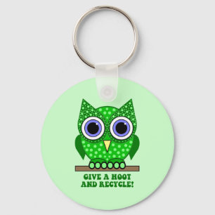 owl recycle key ring