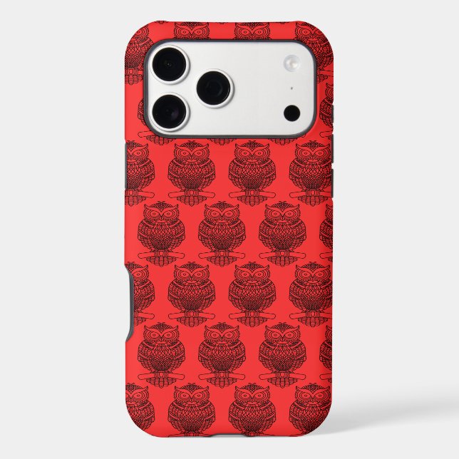 Owl (red) - iPhone (16 Pro Max) Case (Back)