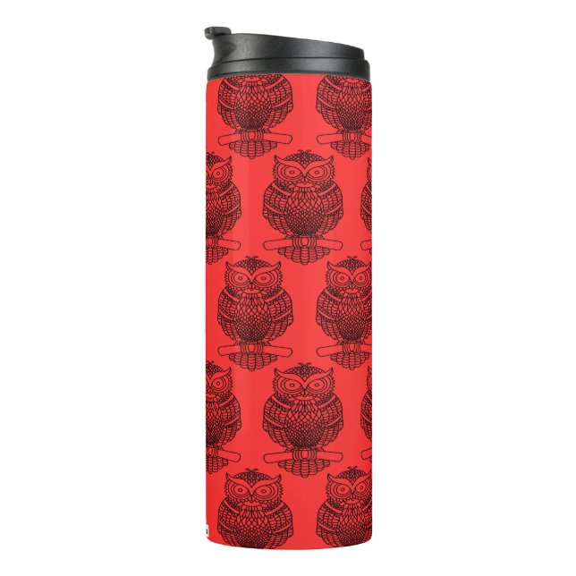 Owl (red) - Thermal Tumbler (Rotated Right)