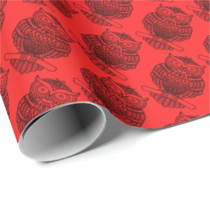 Owl (red) - Wrapping Paper