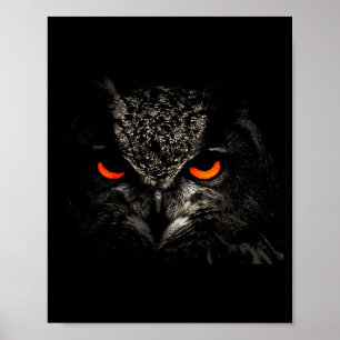 Owl Retro Eye Men Women Kids Gift Apparel  Poster