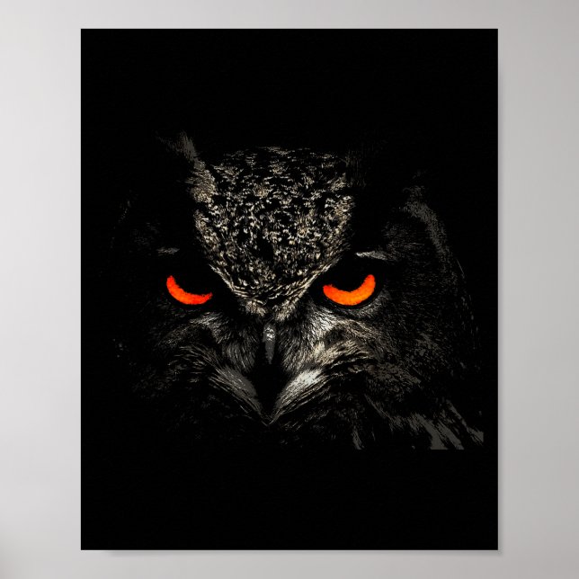 Owl Retro Eye Men Women Kids Gift Apparel  Poster (Front)