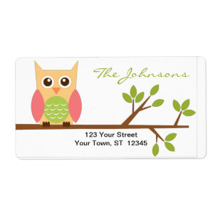Owl return address labels - rectangle stickers