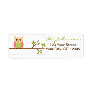 Owl return address labels - small stickers
