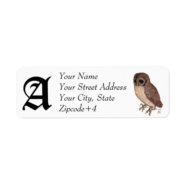 Owl Return Label - Customise it! (Front)
