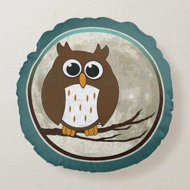Owl Round Cushion (Front)