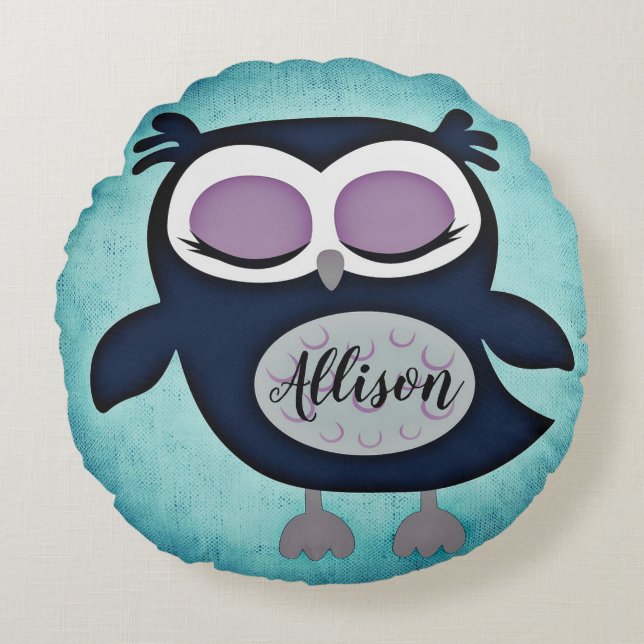 Owl Round Cushion (Front)