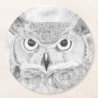 Owl Round Paper Coaster