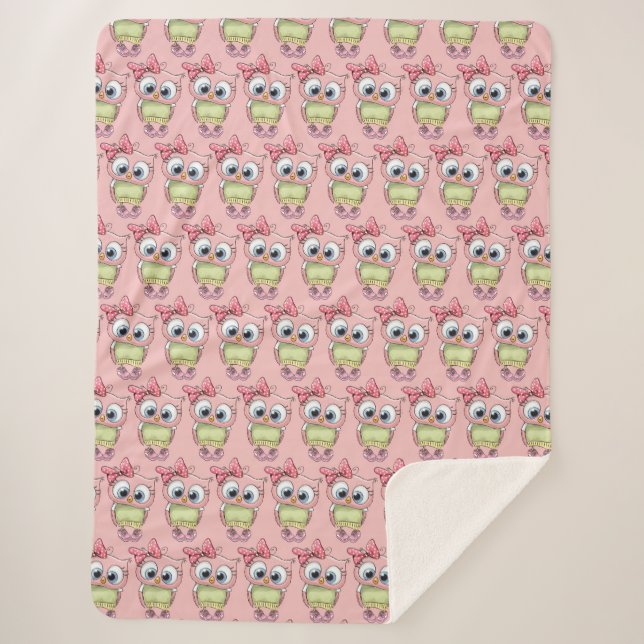 Owl Sherpa Blanket (Front)