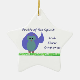 Owl Show Gentleness Star Ornament