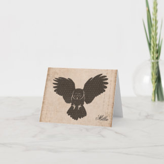 Owl Silhouette Personalised Notecard