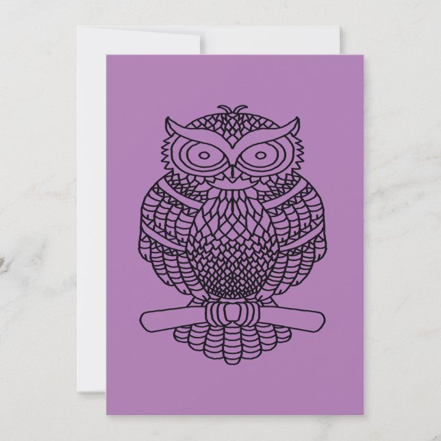 Owl (single purple) - Greeting Card (Front)