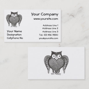 Owl Sketch Cartoon Business Card