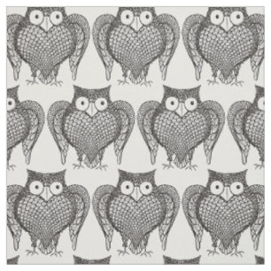 Owl Sketch Cartoon Pattern Fabric