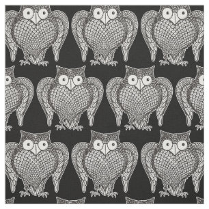 Owl Sketch Cartoon Pattern Fabric