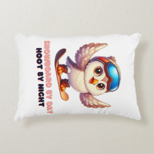 Owl Snowboard Snowboarder Winter Sport Adventure Decorative Cushion