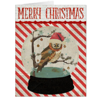 Owl Snowglobe Christmas Card