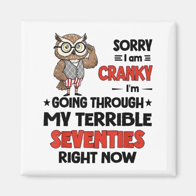 Owl Sorry I'm Cranky I'm Going Through My Terrible Magnet (Front)