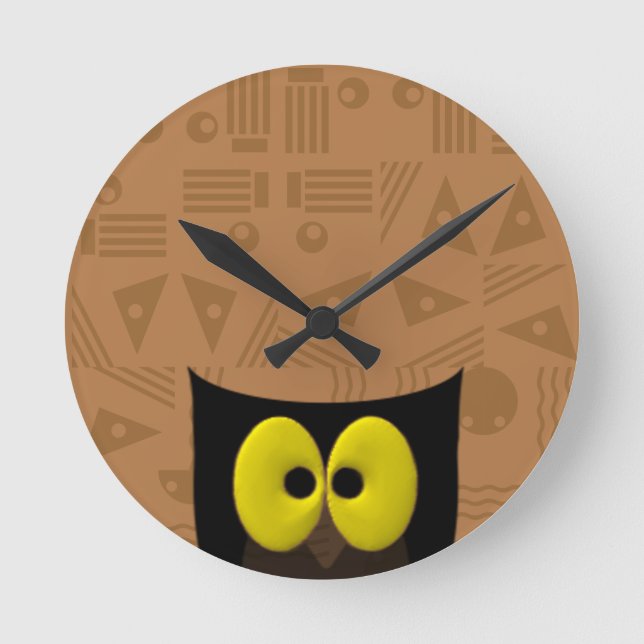 Owl Southwestern Round Clock (Front)