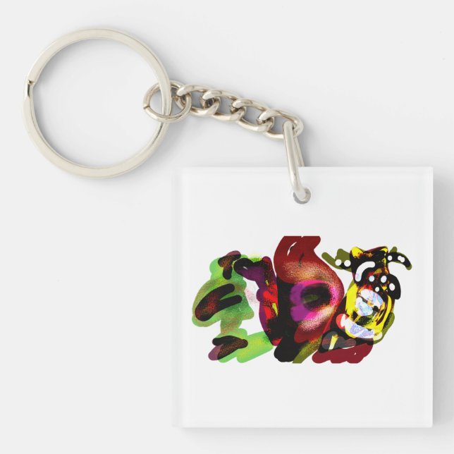 Owl spooky art key ring (Front)