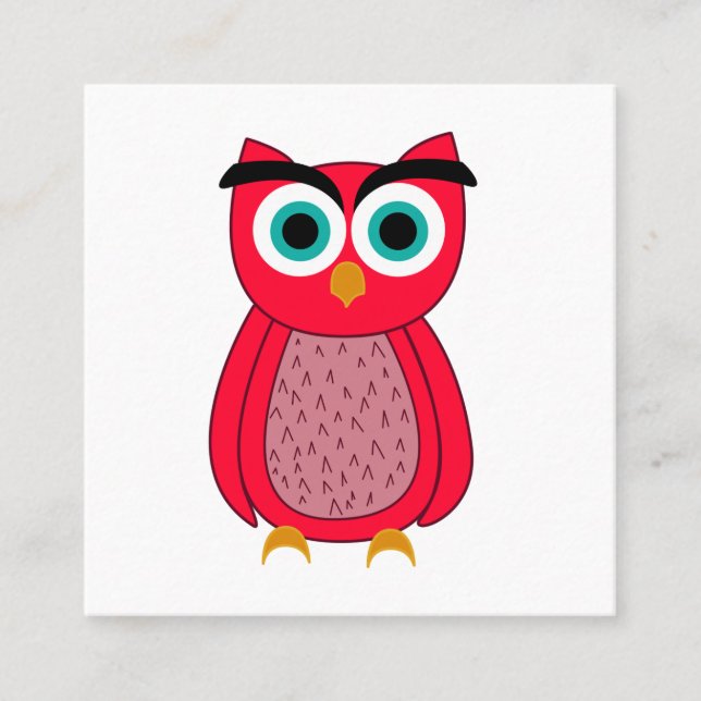 Owl  square business card (Front)