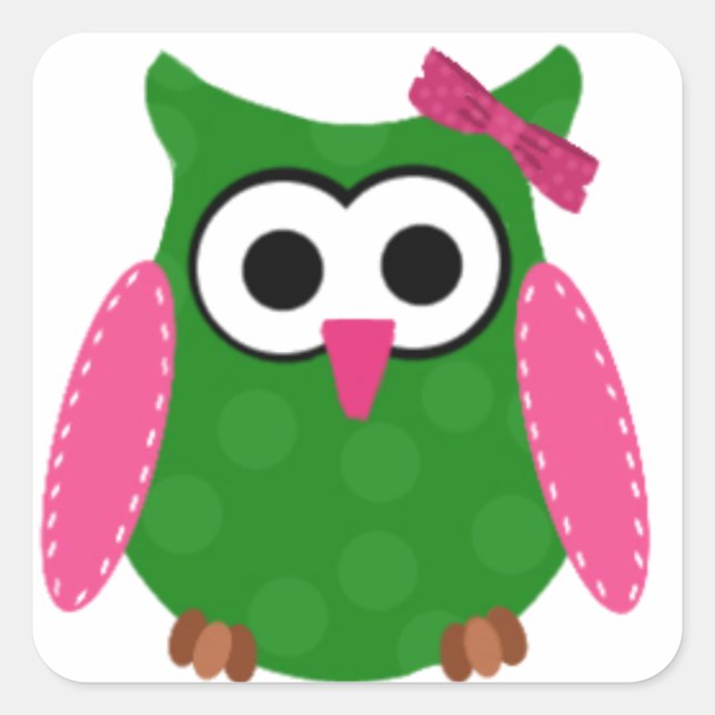 Owl Square Sticker (Front)