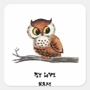 Owl Square Sticker