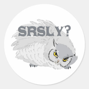 Owl SRSLY? Classic Round Sticker
