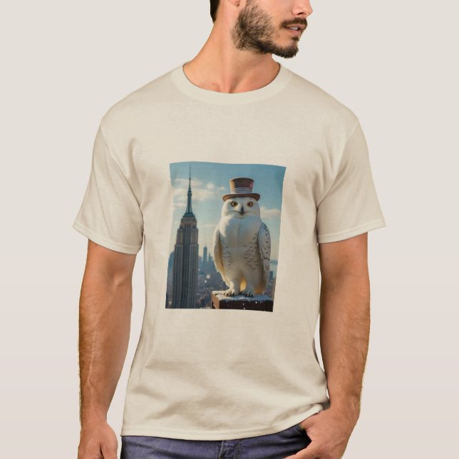 owl stading by the empire state building t-shirt (Front)