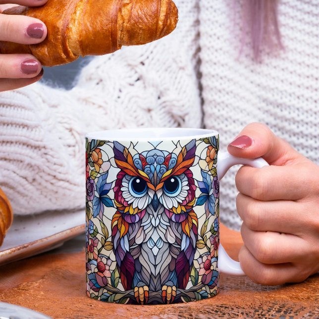 Owl Stained Glass Inspired  Coffee Mug (Creator Uploaded)