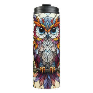 Owl Stained Glass Inspired  Thermal Tumbler