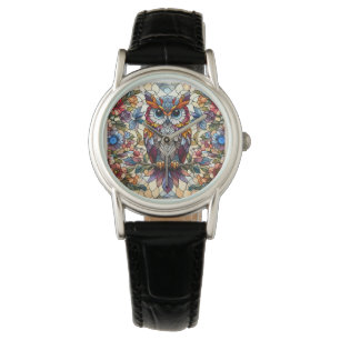Owl Stained Glass Inspired  Watch