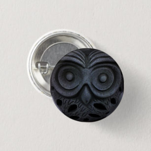 Owl Statue 3 Cm Round Badge