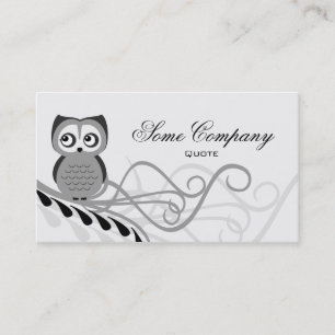 Owl Swirl (Black And White) Business Card