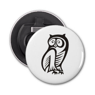 Owl Symbol Black Bottle Opener