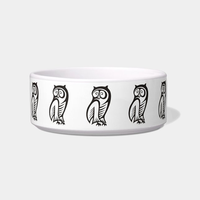 Owl Symbol Black Bowl (Front)