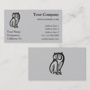 Owl Symbol Black Business Card