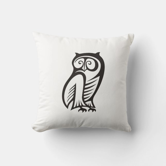 Owl Symbol Black Cushion (Front)