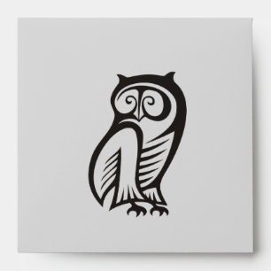 Owl Symbol Black Envelope
