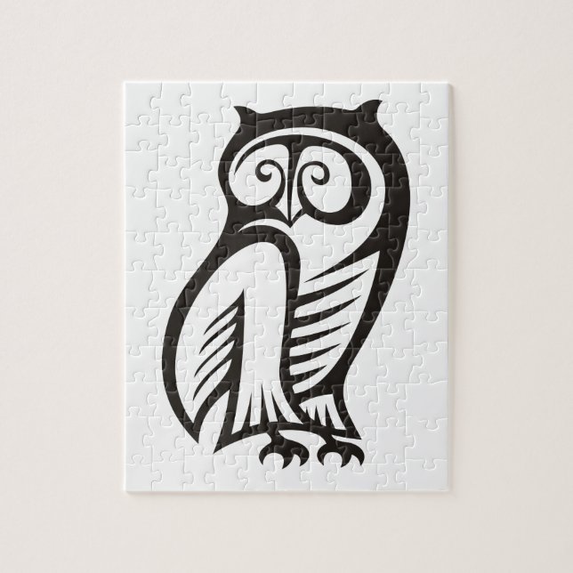Owl Symbol Black Jigsaw Puzzle (Vertical)