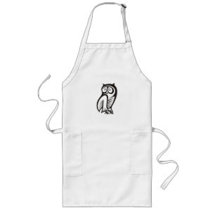 Owl Symbol Black Long Apron