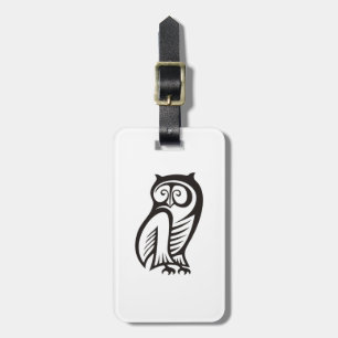Owl Symbol Black Luggage Tag