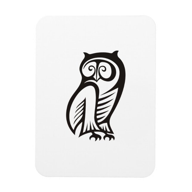 Owl Symbol Black Magnet (Vertical)