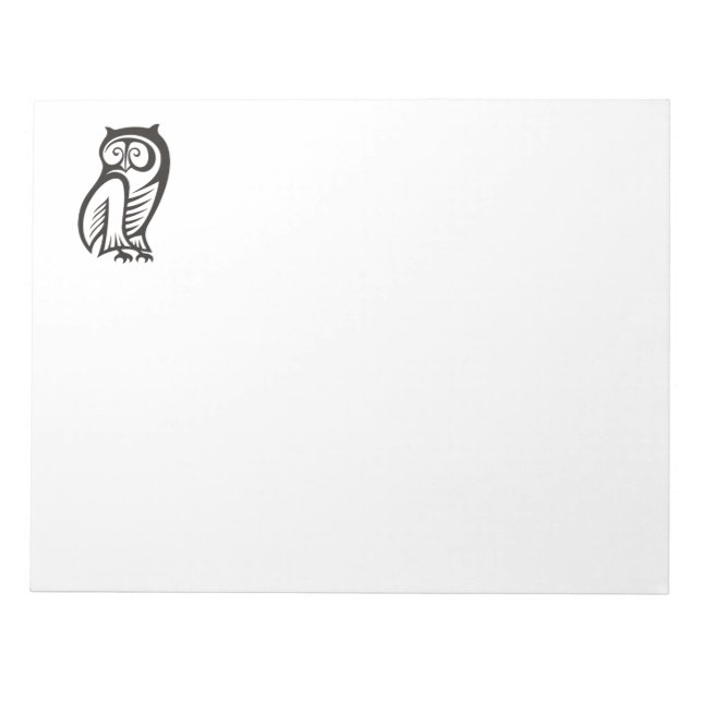 Owl Symbol Black Notepad (Front)