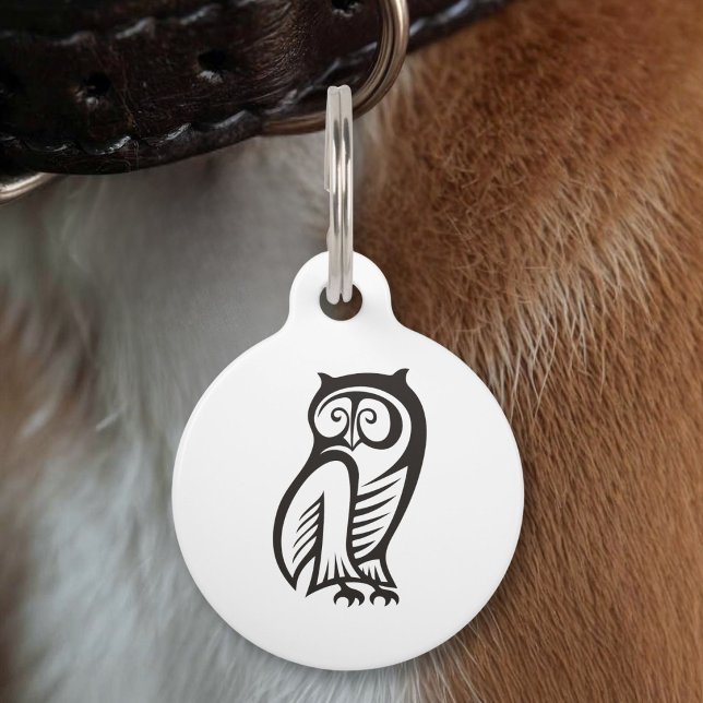 Owl Symbol Black Pet Tag (Creator Uploaded)