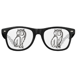 Owl Symbol Black Retro Sunglasses