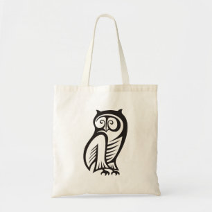 Owl Symbol Black Tote Bag