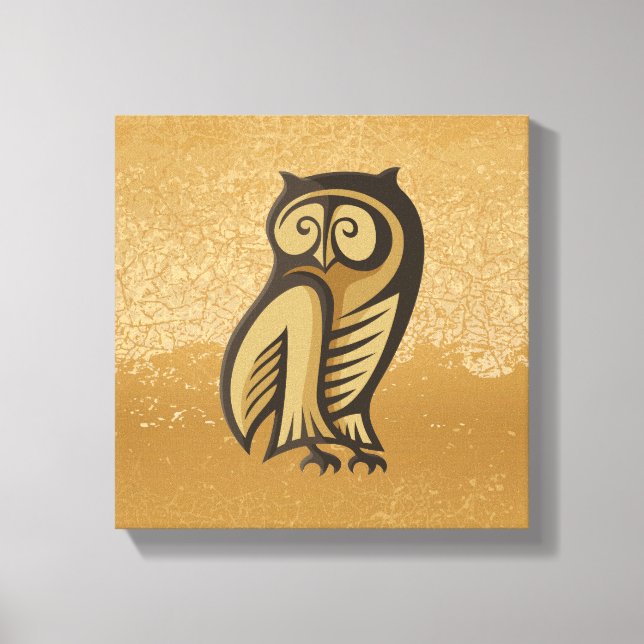 Owl Symbol Colour Canvas Print (Front)