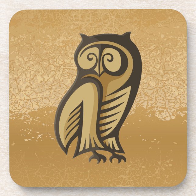 Owl Symbol Colour Coaster (Front)
